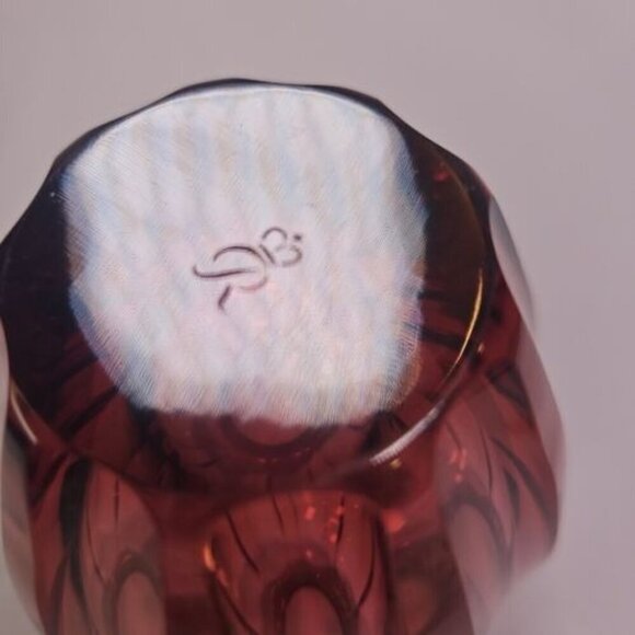 Rosenthal Crystal Vase 4" Vintage 1935-1956 Pink Faceted Floral Design - Picture 11 of 16